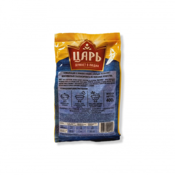 Хлопья 5 злака Царь м/у 400гр. (5 пере)