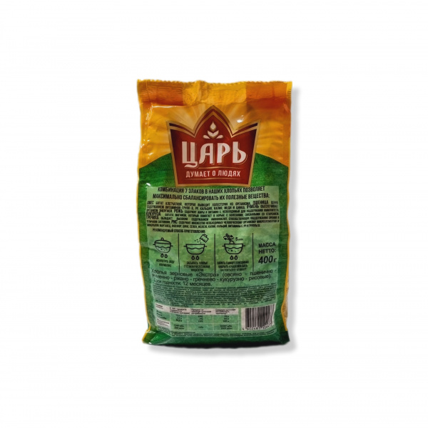 Хлопья 7 злака Царь м/у 400г. (7зл)